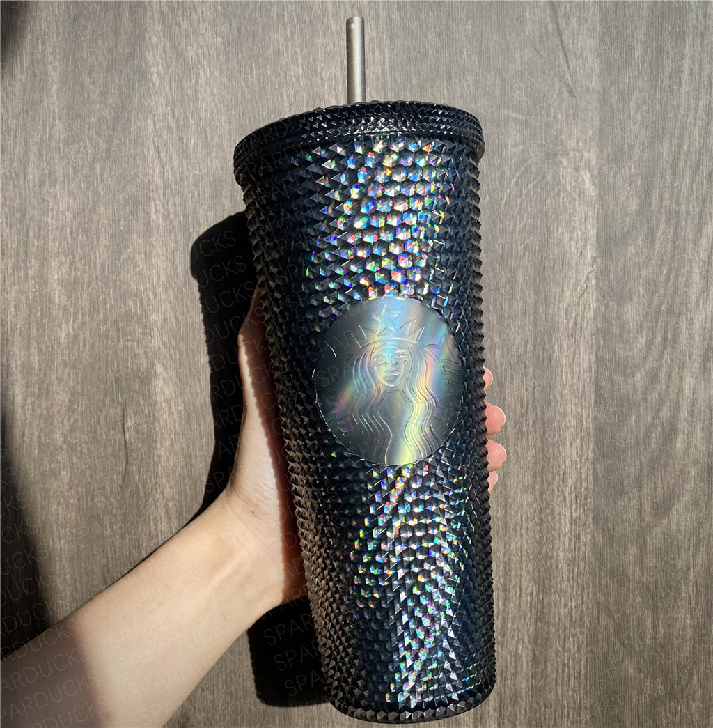 24oz China Halloween Black Oil Slick Studded