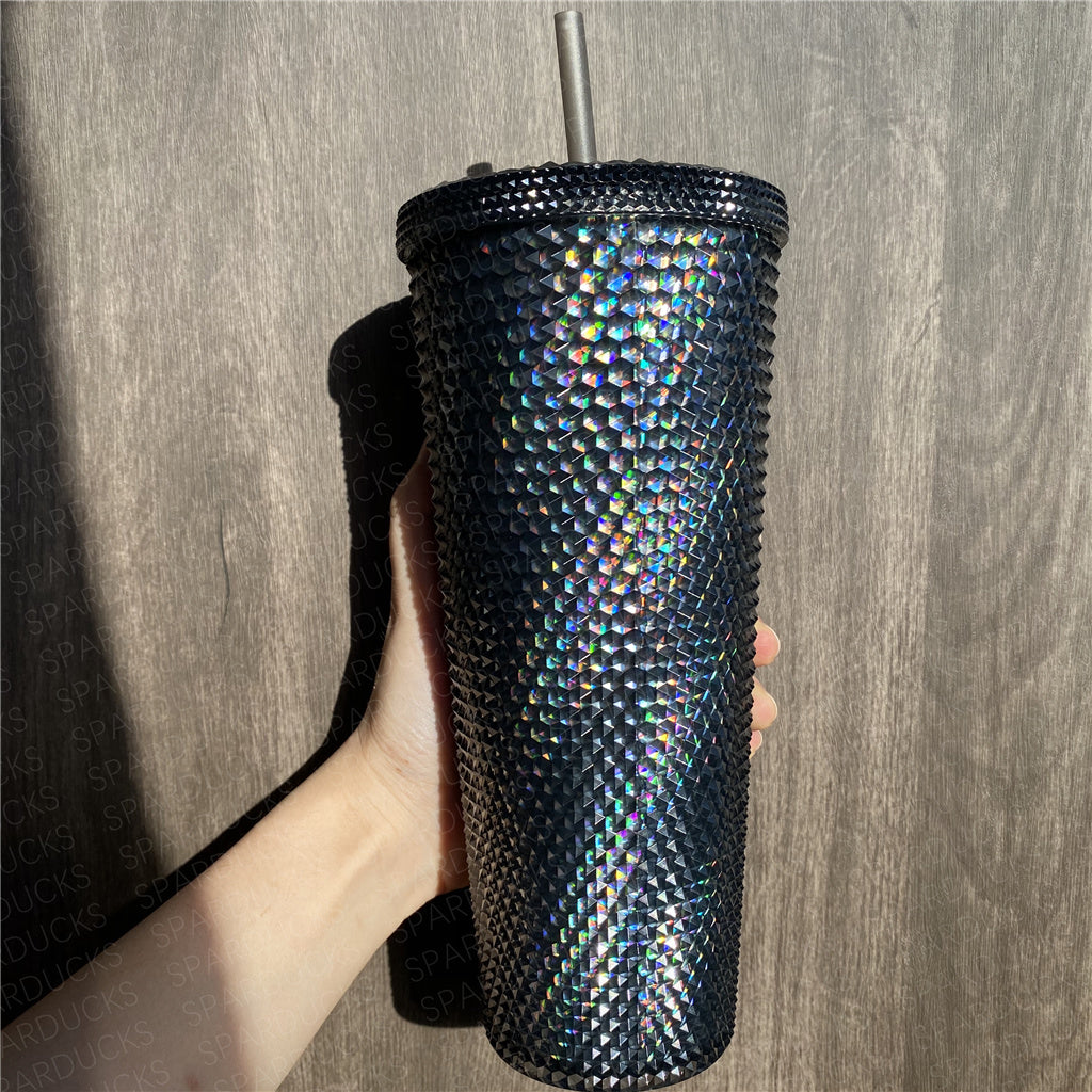 24oz China Halloween Black Oil Slick Studded