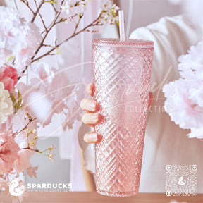 24oz China Glitter Pink Sakura Jeweled Tumbler