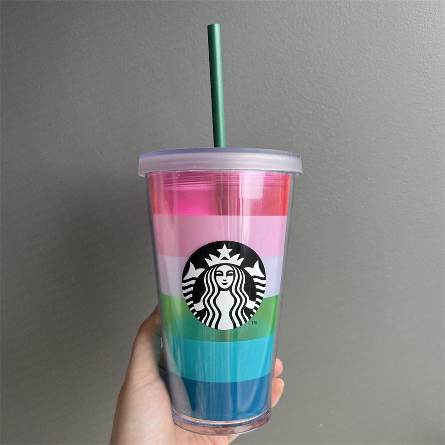 16oz Thailand 2016 Rainbow Plastic Cold Cup HTF