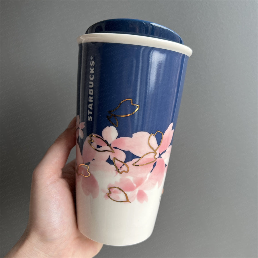 12oz 2018 Night Sakura Double Wall Ceramic Tumbler