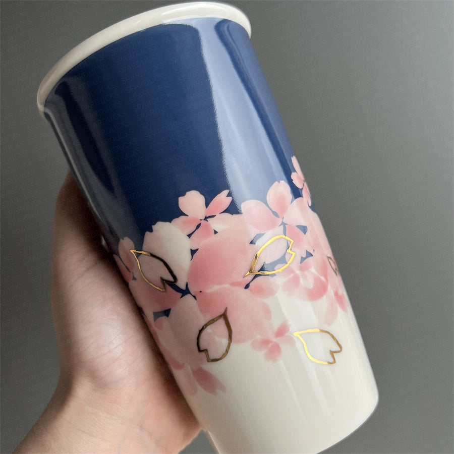 12oz 2018 Night Sakura Double Wall Ceramic Tumbler