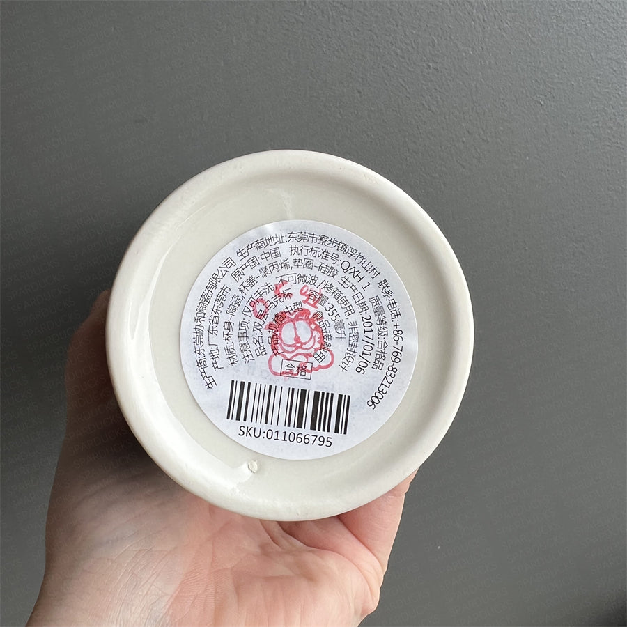 12oz China 2017 Pink Flowers Double Wall Ceramic
