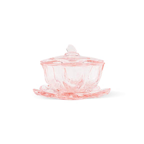 11oz China Pink Sakura Glass Bowl with Plate