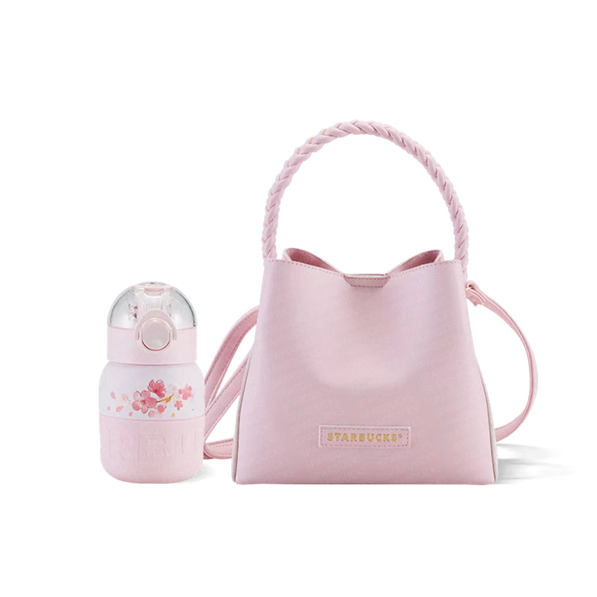 12oz China Pink Sakura SS bottle with Bag