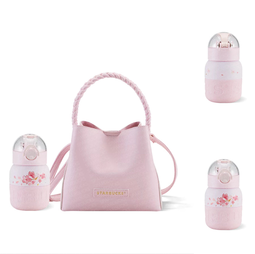 12oz China Pink Sakura SS bottle with Bag