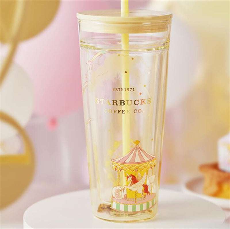 20oz China Carousel Double Wall Glass