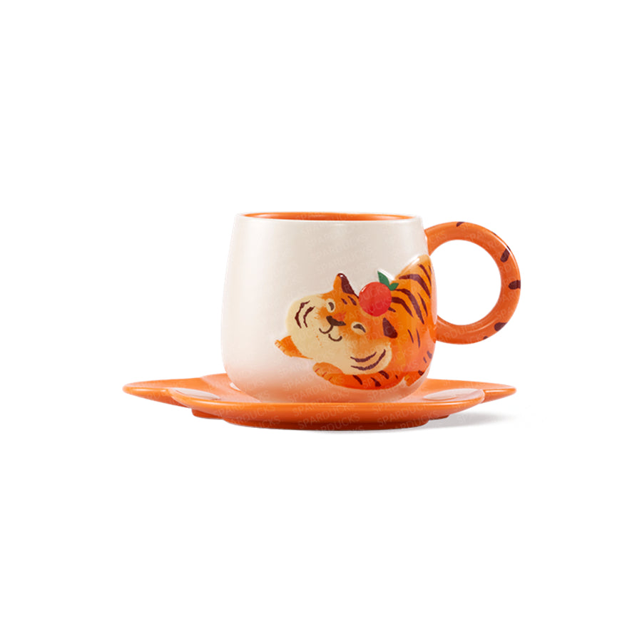 12oz China Cute Tiger Mug with Plate