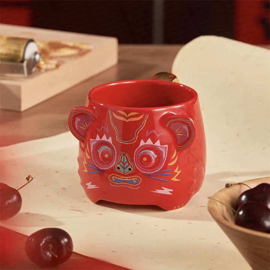 12oz China Red Traditional Tiger Ceramic Mug – SPARDUCKS