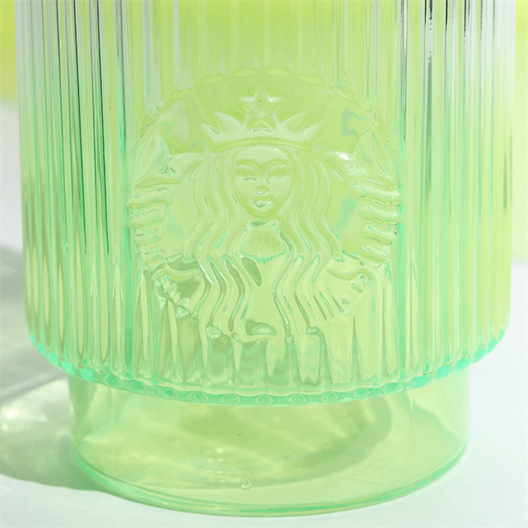 14oz China Summer Gradient Fluorescent Pink/Green Glass