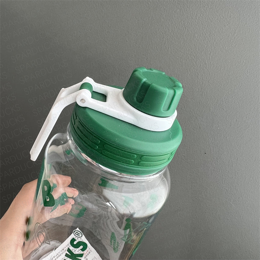 35oz China White&Green Plastic Cold Water Bottle