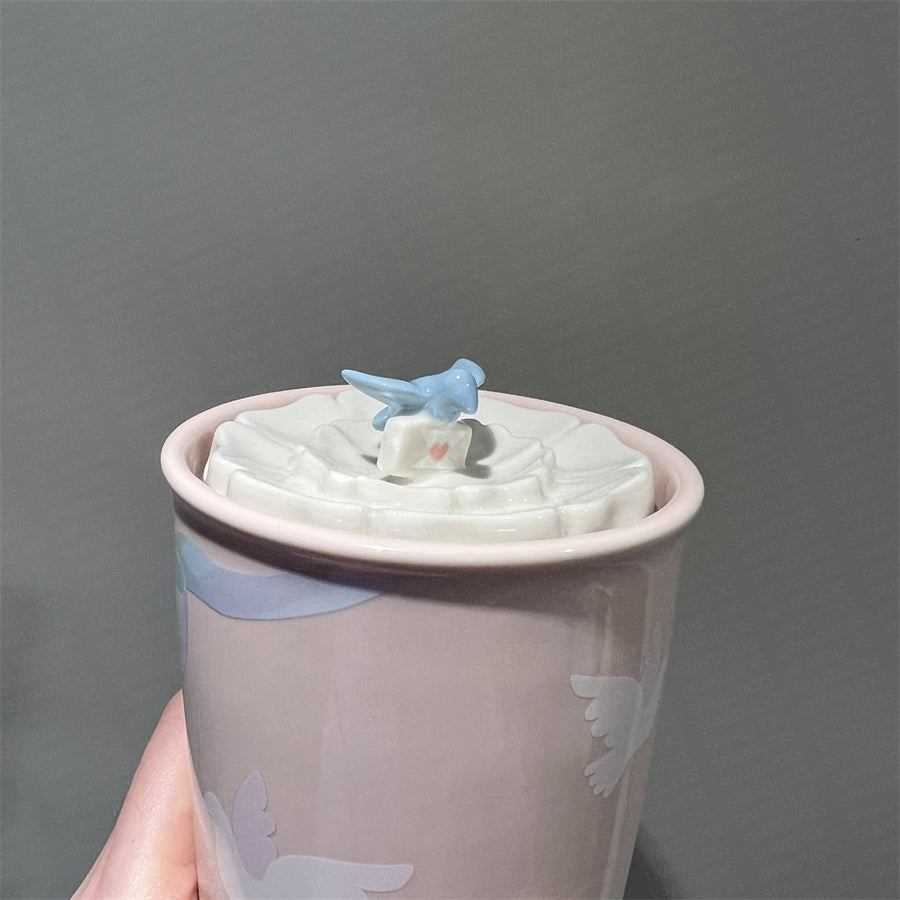 12oz Valentine Dove Double Wall Ceramic Tumbler