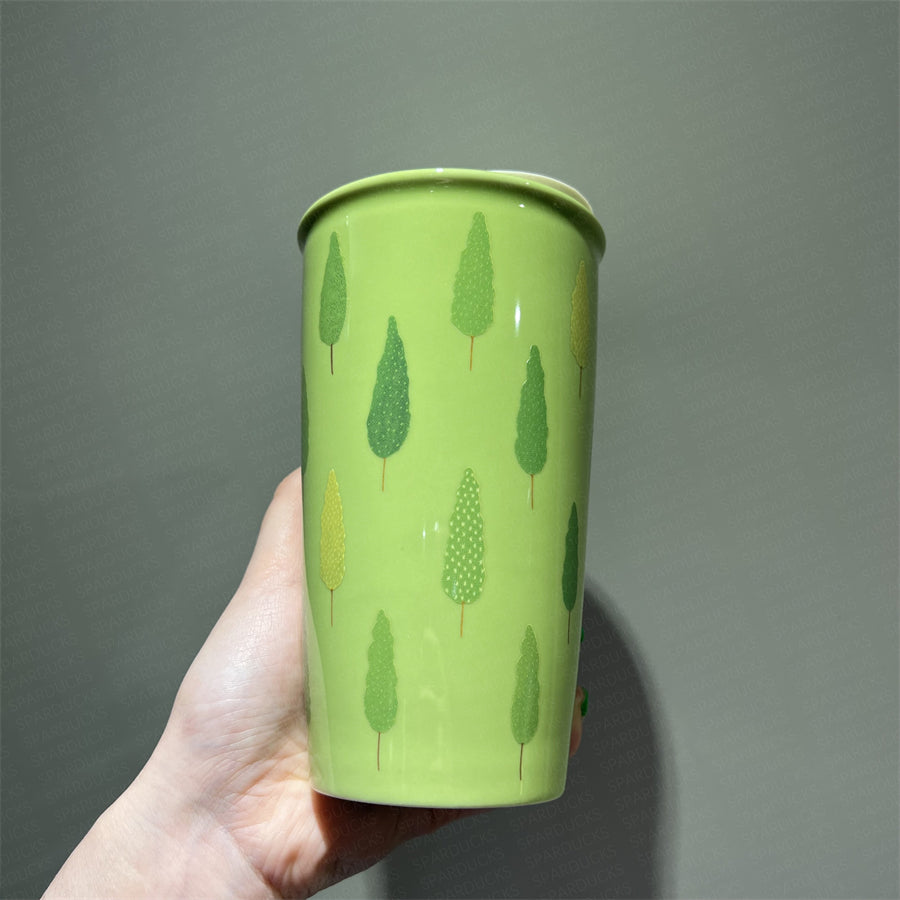 12oz Forest Alpaca Double Wall Ceramic Tumbler