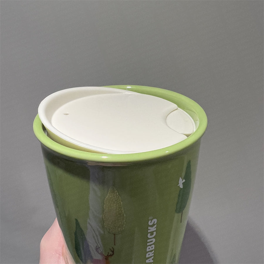 12oz Forest Alpaca Double Wall Ceramic Tumbler