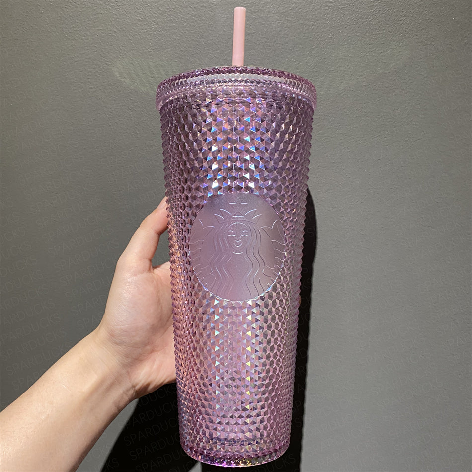 Studded Tumbler Cup - Pink Iridescent
