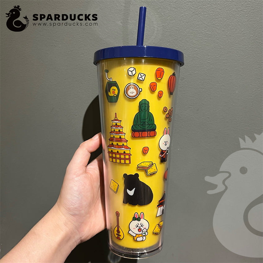 24oz Taiwan LINE FRIENDS Plastic Cold Cup