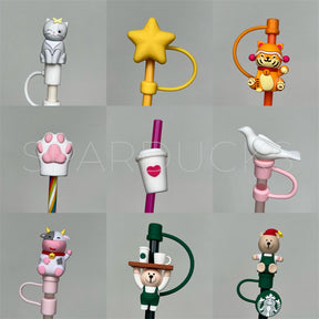Blind Box For 10 Cute Straw Toppers