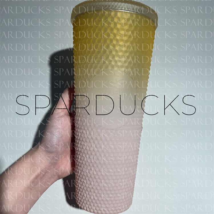 24oz China Jelly Yellow Pink Studded Cup