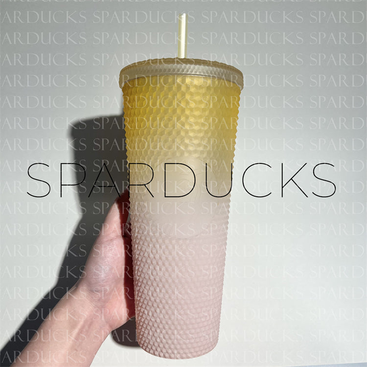 24oz China Jelly Yellow Pink Studded Cup