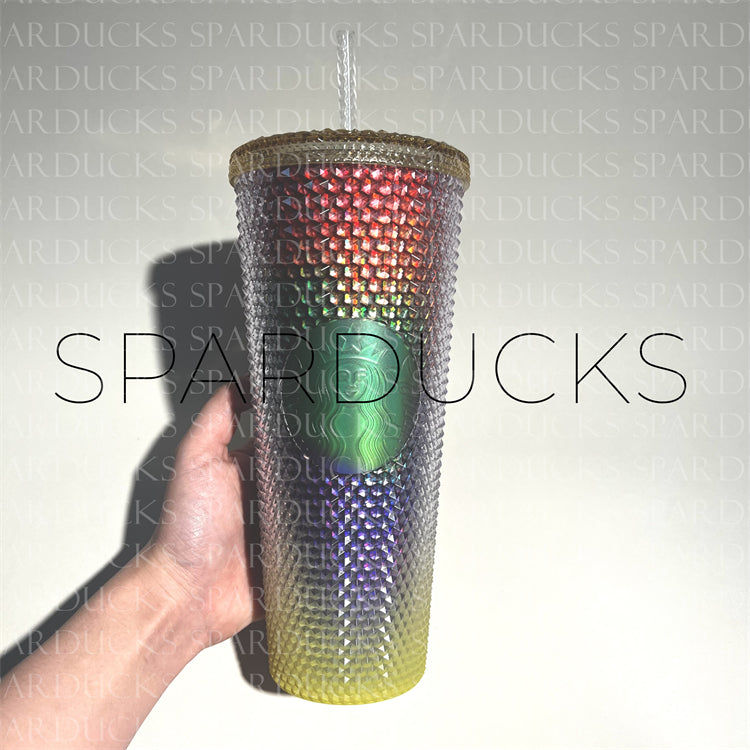 24oz China Love Rainbow Studded Cold Cup