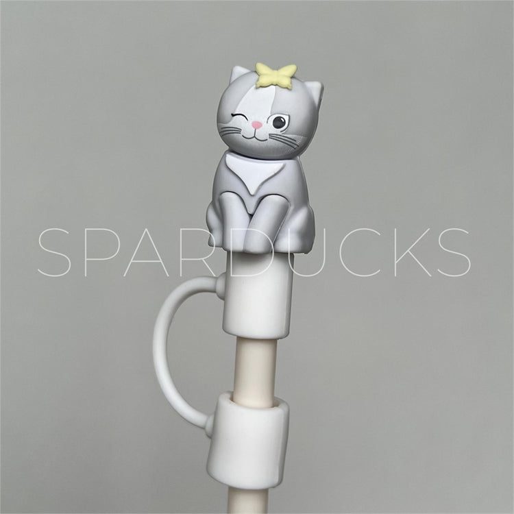 7mm Cute Straw Topper *Sweet Cat