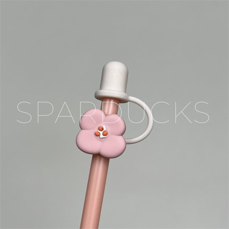 7mm Cute Straw Topper *Pink Flora