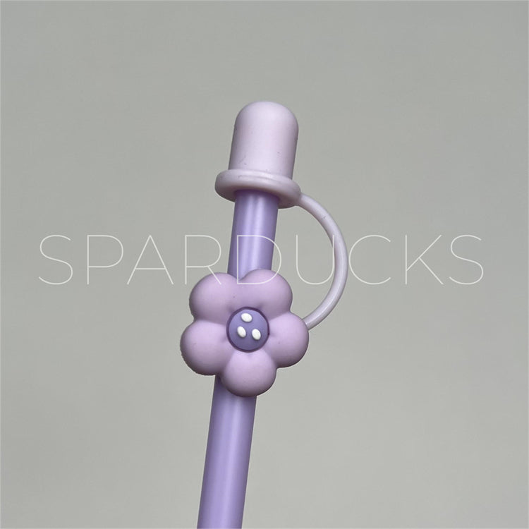 7mm Cute Straw Topper *Purple Flora
