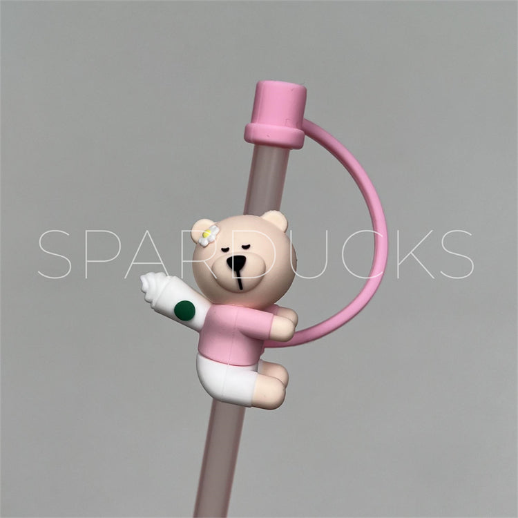 7mm Cute Straw Topper *Pink Baer