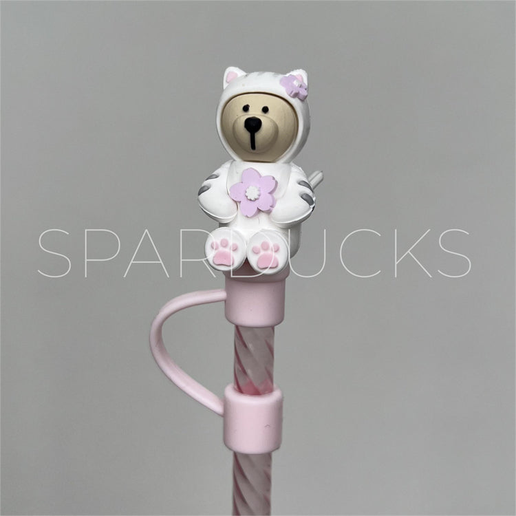 7mm Cute Straw Toppers *Sakura Cat