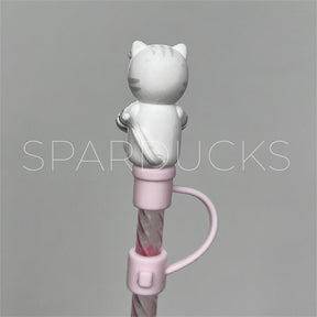 7mm Cute Straw Toppers *Sakura Cat