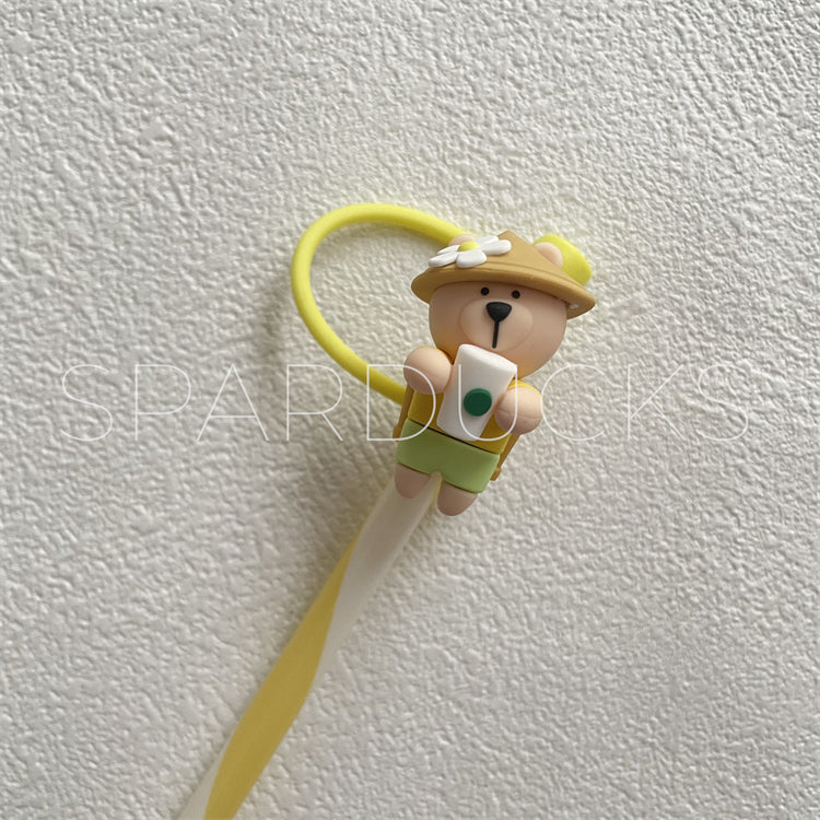 7mm Cute Straw Topper *Yellow Bear