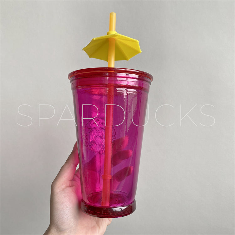 16oz Mexico Recycled Glass with Straw Topper