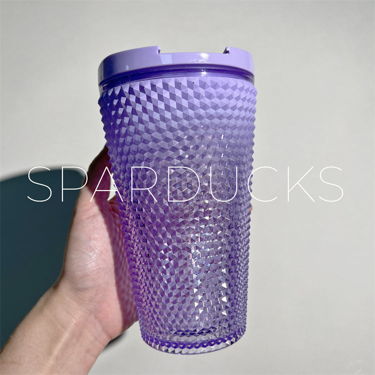 16oz Purple Plastic Studded Cup with defects