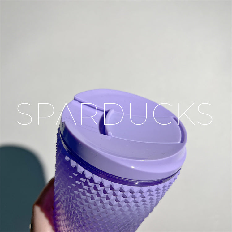 16oz Purple Plastic Studded Cup with defects