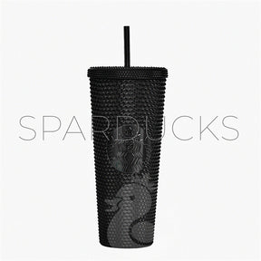 24oz Taiwan Metallic Black Studded Cup