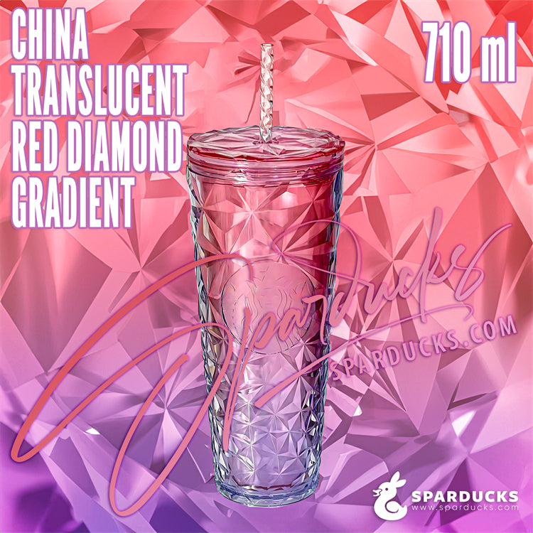 24oz China Red Gradient Prism Cup