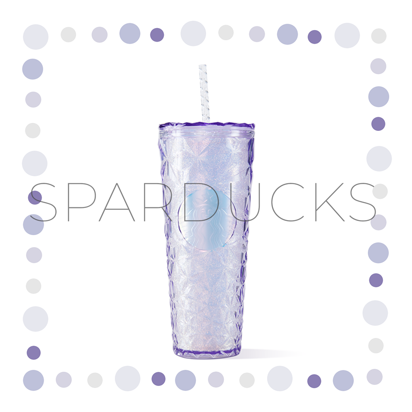 24oz China Purple Glitter Prism Cup