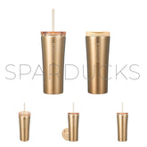 16oz Korea SS Gold Double Lid Tumbler
