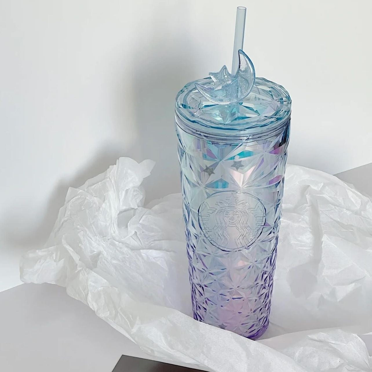 24oz China Blue Purple Star Moon Prism Cup