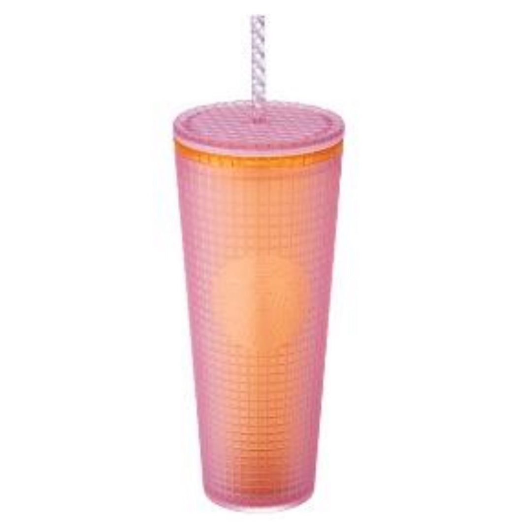 16oz China Pink Oil Slick Glass Cup with Straw – SPARDUCKS