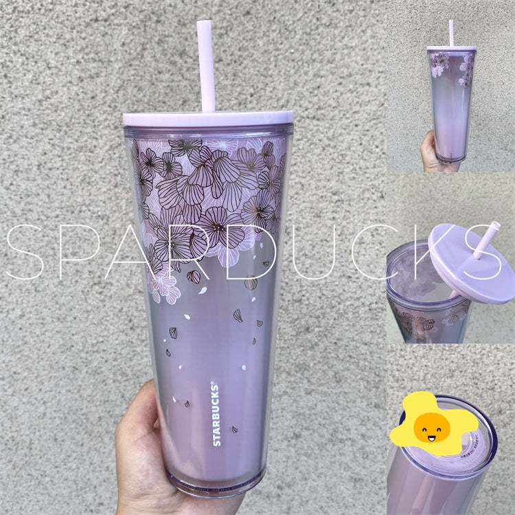 24oz Taiwan Pink Sakura Plastic Cold Cup