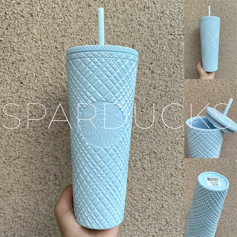 24oz Baby Blue Jewelled Cold Cup