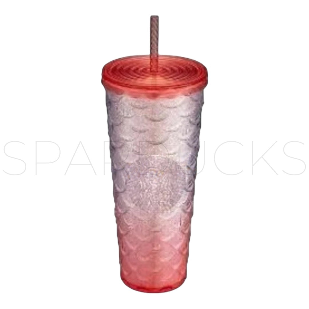 24oz Taiwan Red Glitter Scales Cup