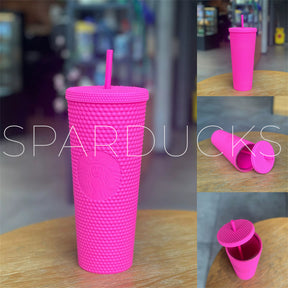 24oz China Matte Barbie Pink Studded Cup