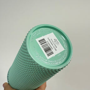 24oz Aqua Blue Chrome Studded Cup