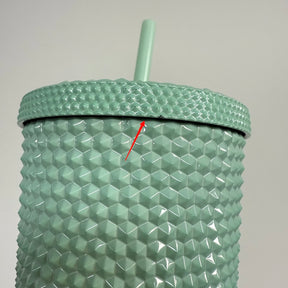 24oz Aqua Blue Chrome Studded Cup