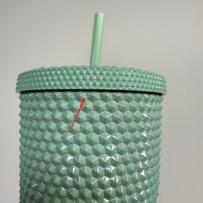 24oz Aqua Blue Chrome Studded Cup