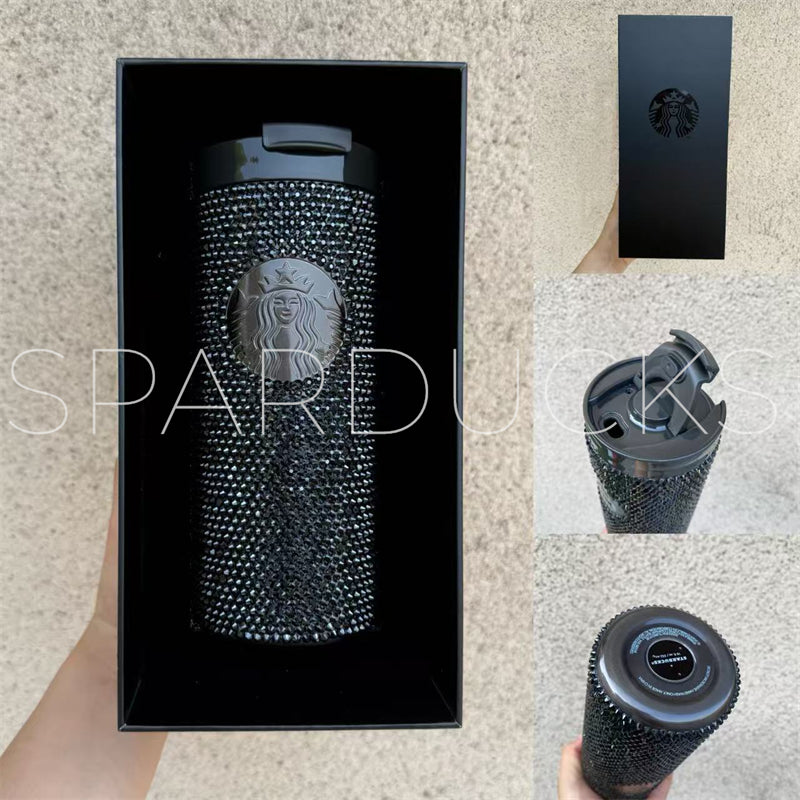 18oz Thai Black Rhinestone Tumbler