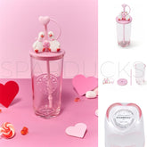 17oz China Glass With Straw Topper