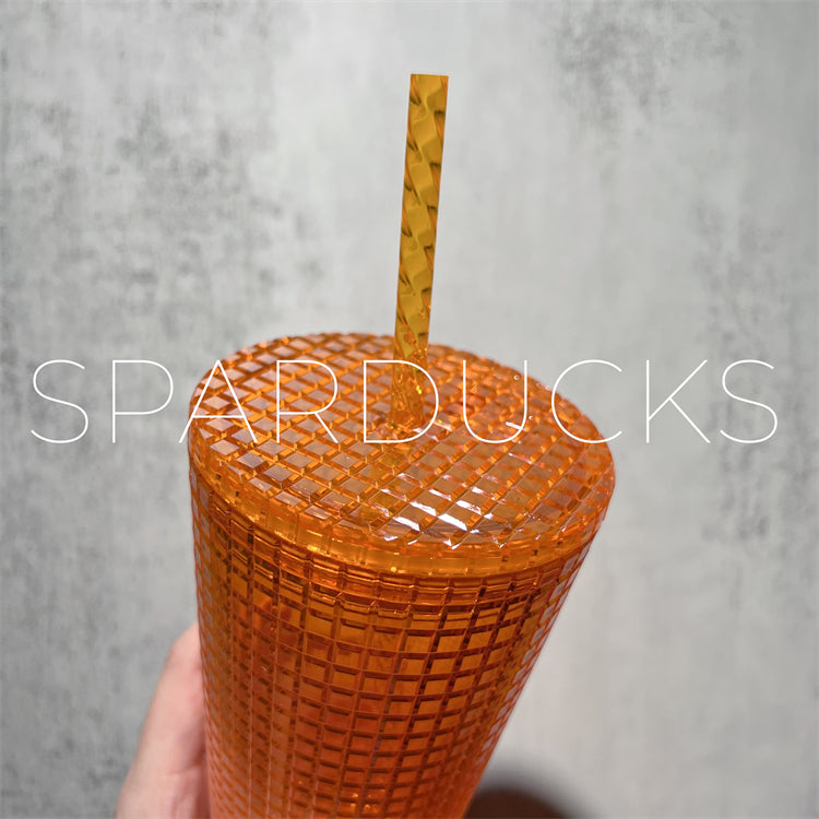 12oz Gradient Orange Grid Tumbler